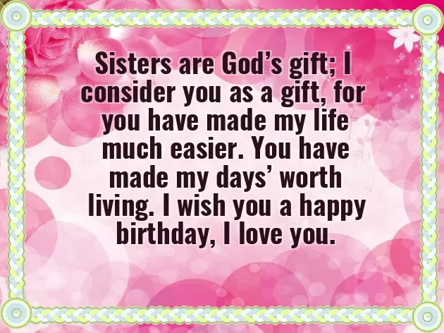 Happy Birthday Wishes To My Lovely Elder Sister