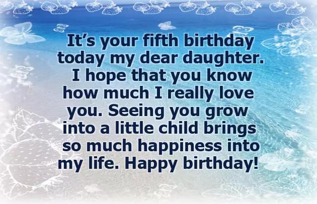 Happy Birthday To My 5 Year Old Daughter