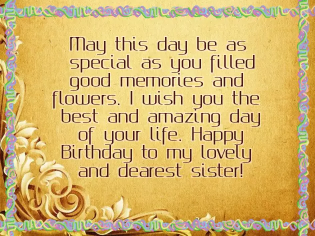 Younger Sister Happy Birthday Wishes