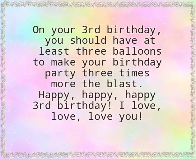 3 Years Birthday Wishes For My Daughter 3 Years Birthday Wishes For My Daughter