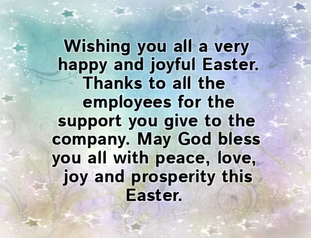 Easter Message To Staff Easter Message To Staff