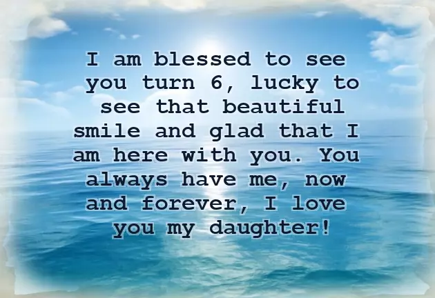 Birthday Wishes For 6 Year Old Daughter From Mom