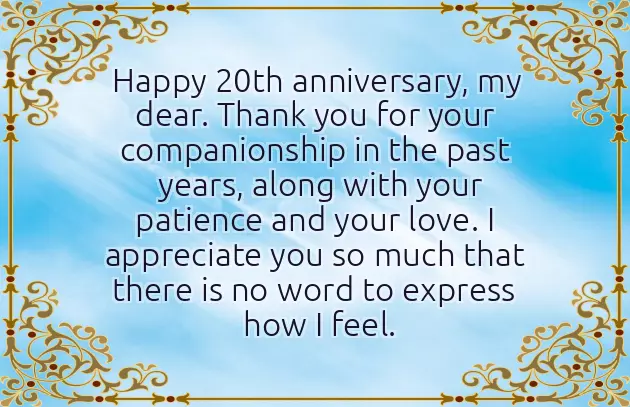 Happy 20Th Wedding Anniversary Wishes Happy 20Th Wedding Anniversary Wishes