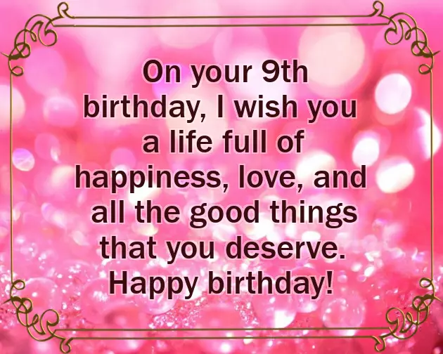Birthday Wishes For Daughter 9 Years Old Birthday Wishes For Daughter 9 Years Old