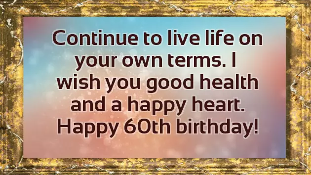 Birthday Wishes At 60