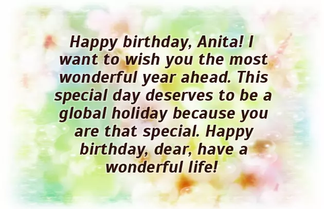 Happy Birthday To You Anita