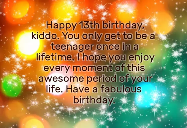 First Teenage Birthday Wishes