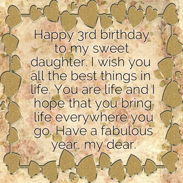 Daughters 3Rd Birthday Wishes Daughters 3Rd Birthday Wishes