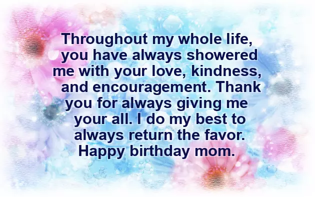 Happy Birthday Mom Thank You For Everything