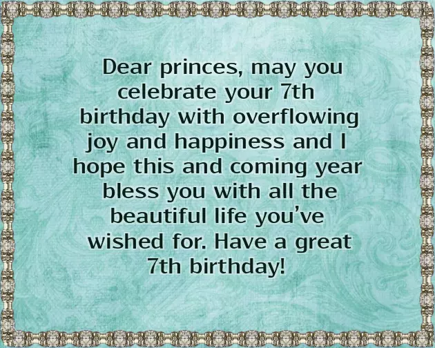 Birthday Greetings 7 Years Old Girl