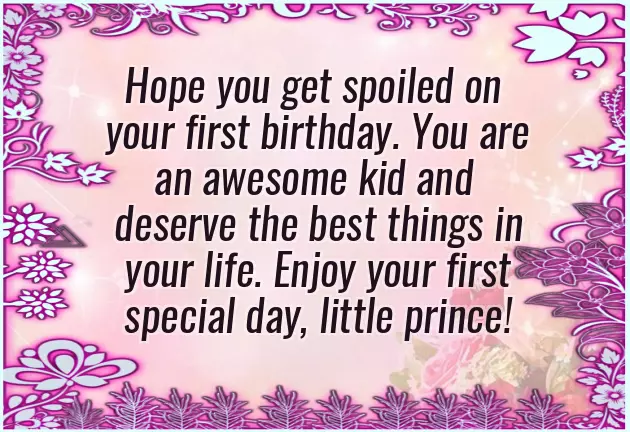 Birthday Wishes To 1 Year Boy