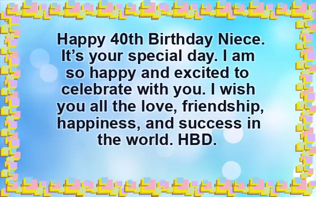 Happy 40Th Niece Happy 40Th Niece