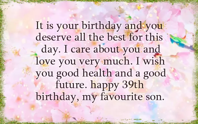 Happy 39Th Birthday Son