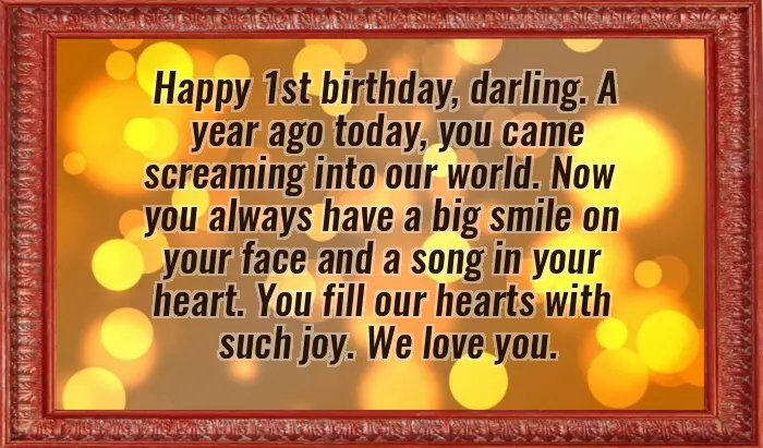 Wishing First Birthday To Baby Girl