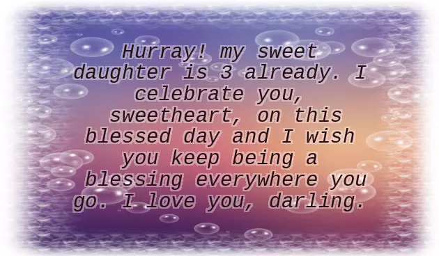 Happy Birthday To 3 Year Old Daughter