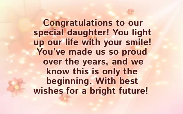 Congratulations Message For Daughter With Honors Congratulations Message For Daughter With Honors