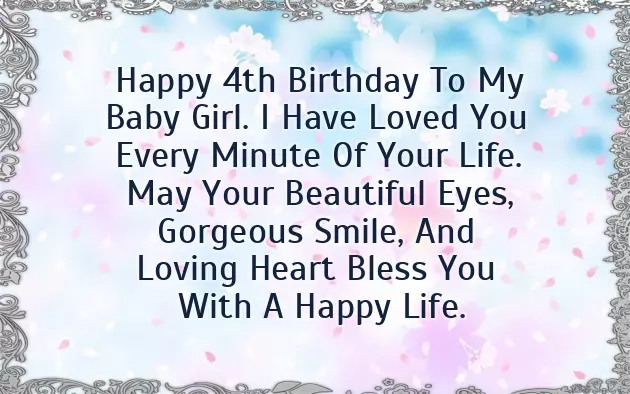 4Th Birthday Wishes For Baby Girl 4Th Birthday Wishes For Baby Girl
