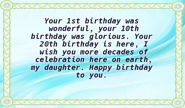 Birthday Wishes For Daughter 20Th Birthday Wishes For Daughter 20Th