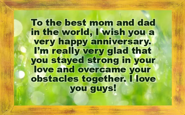 Wishes Of Anniversary For Parents