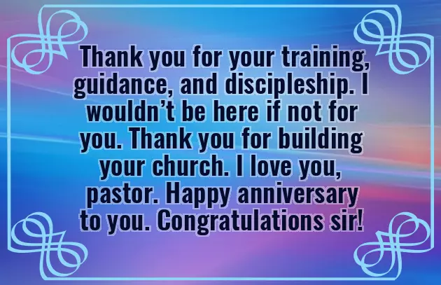 Pastor Anniversary Message