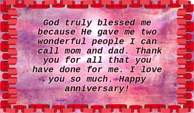 Anniversary Message For Dad And Mom