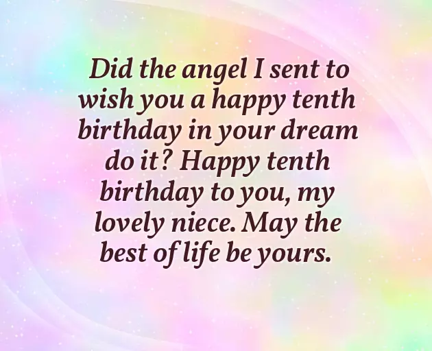 Birthday Wishes For A 10 Year Old Niece