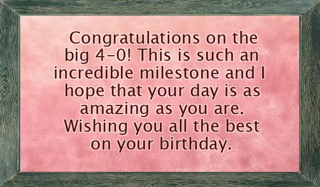 Birthday Wishes 40Th