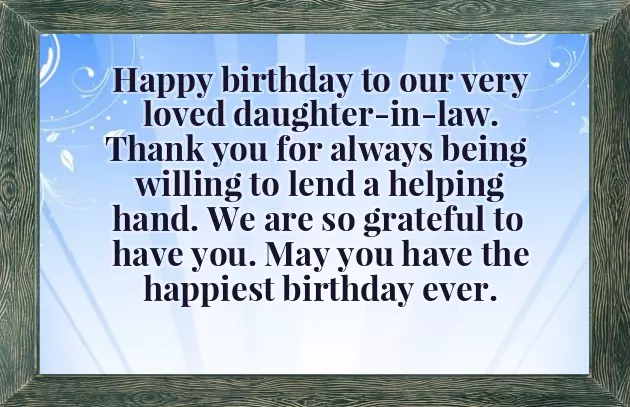 Daughter In Law Birthday Daughter In Law Birthday