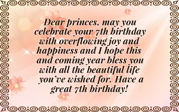 Happy 7Th Birthday Wishes For Niece
