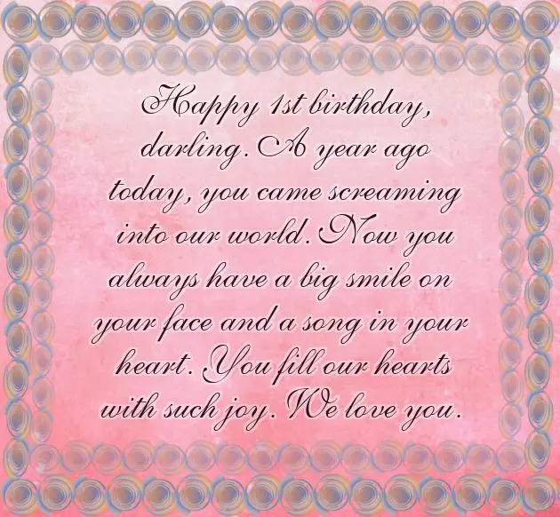 Happy Birthday One Year Old Granddaughter