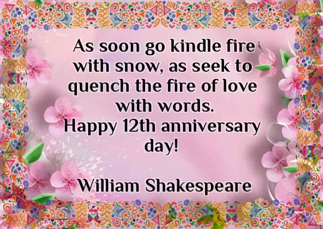 12 Years Wedding Anniversary Wishes