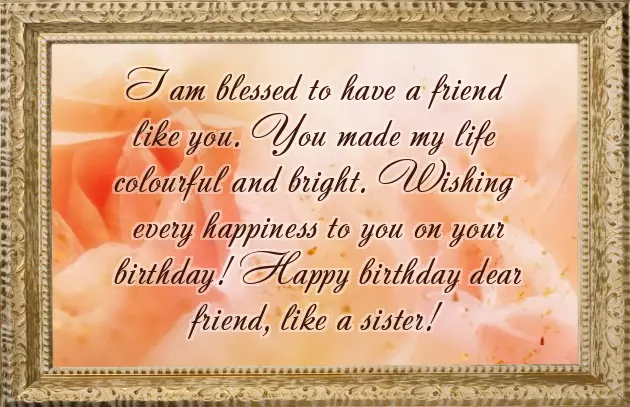 Best Friend Like Sister Birthday Wishes