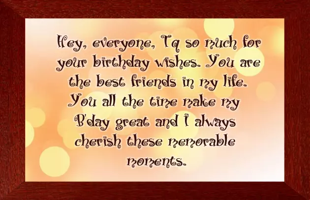 Birthday Wishes Thanks