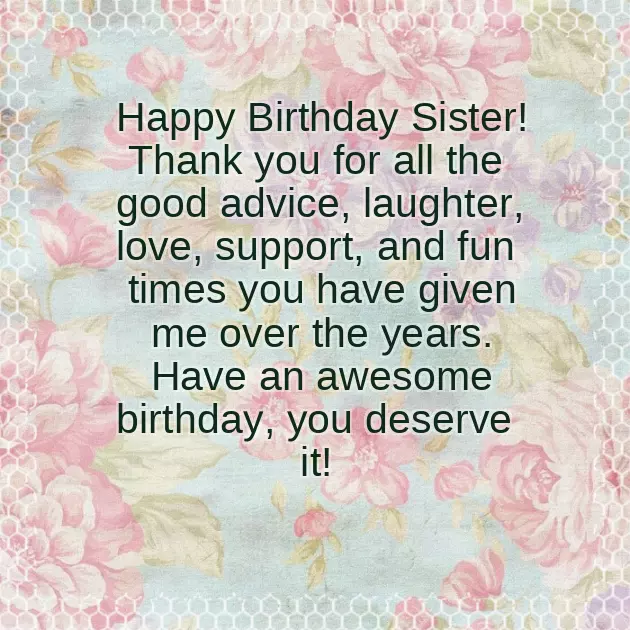 Wishing Your Sister Happy Birthday