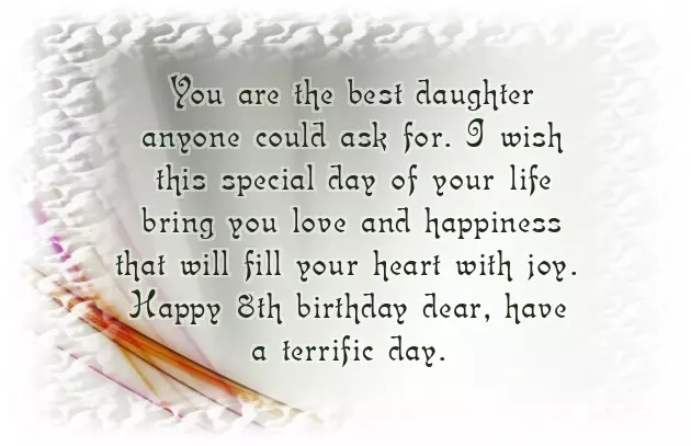 Happy 8Th Birthday To My Daughter