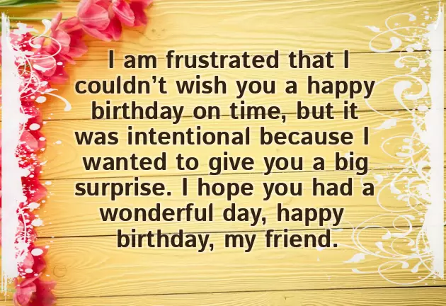 Happy Belated Birthday Female