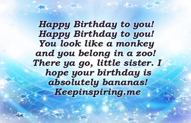 Birthday Wishes For Sister Funny