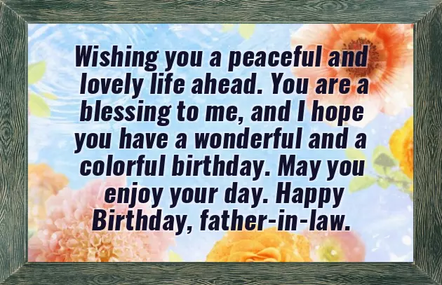 Birthday Wishes To My Father In Law