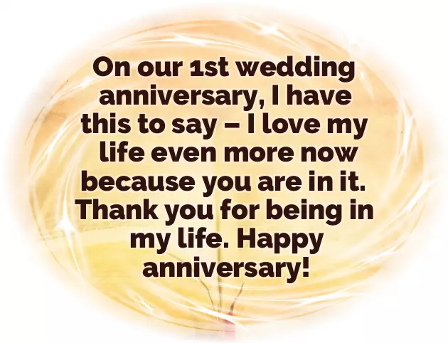 Happy First Wedding Anniversary Wishes