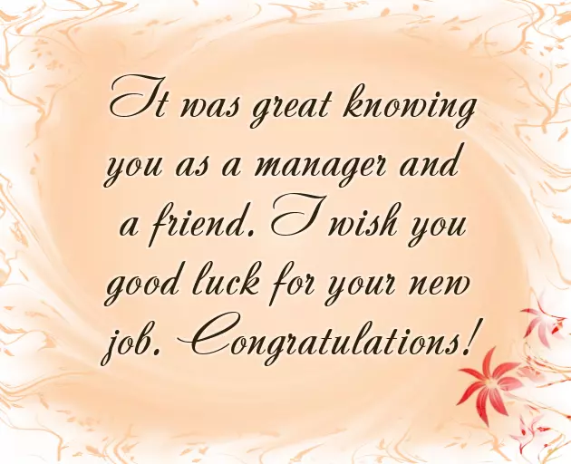 Congratulations For New Position For Boss