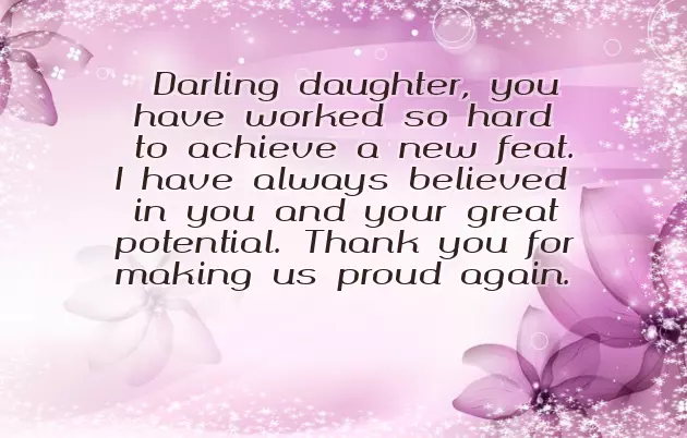 Congratulation Message For Honor Daughter