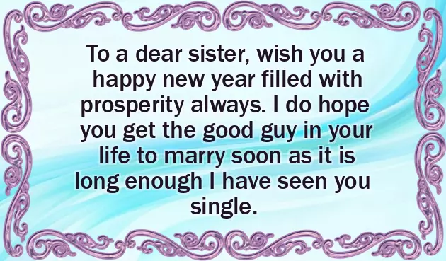 New Year Message To Sister