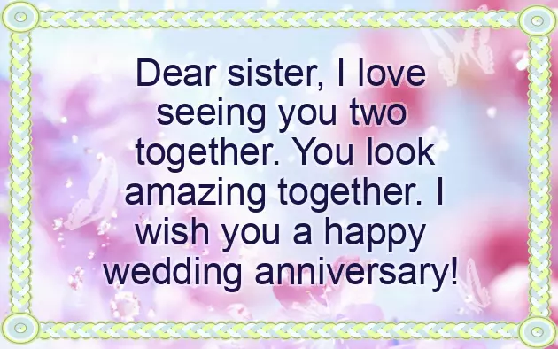 Wedding Anniversary Sister