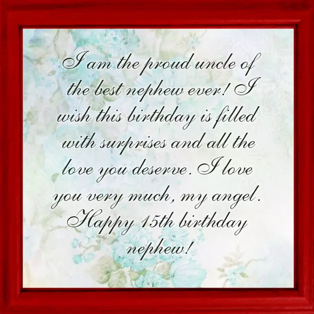 Birthday Wishes For 15 Year Old Nephew