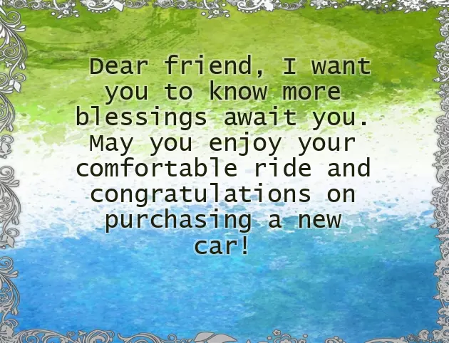 Congratulations On Your Car Congratulations On Your Car
