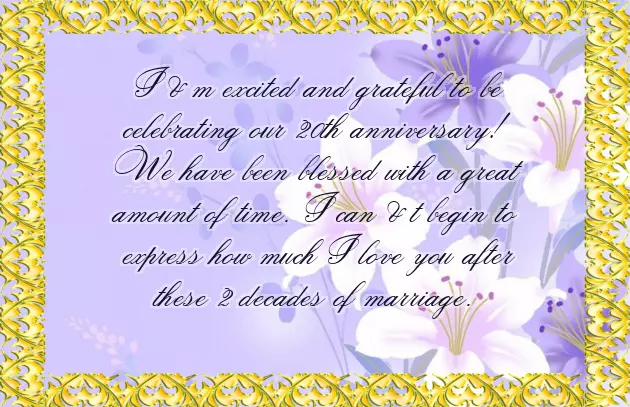 Happy 20Th Anniversary Wishes Happy 20Th Anniversary Wishes