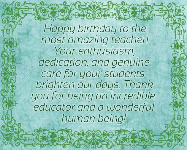 Birthday Wishes For Inspirational Teacher
