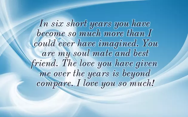 Happy 6Th Wedding Anniversary Wishes