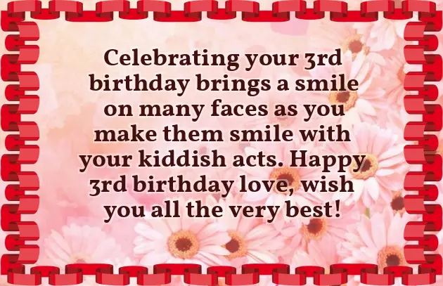 3Rd Birthday Wishes To Daughter