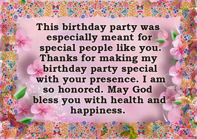 Thank You Message To Friends For Attending Birthday Party